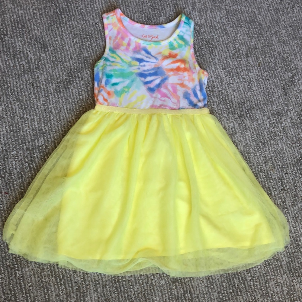 4T Cat & Jack tie-dye tank dress tulle skirt